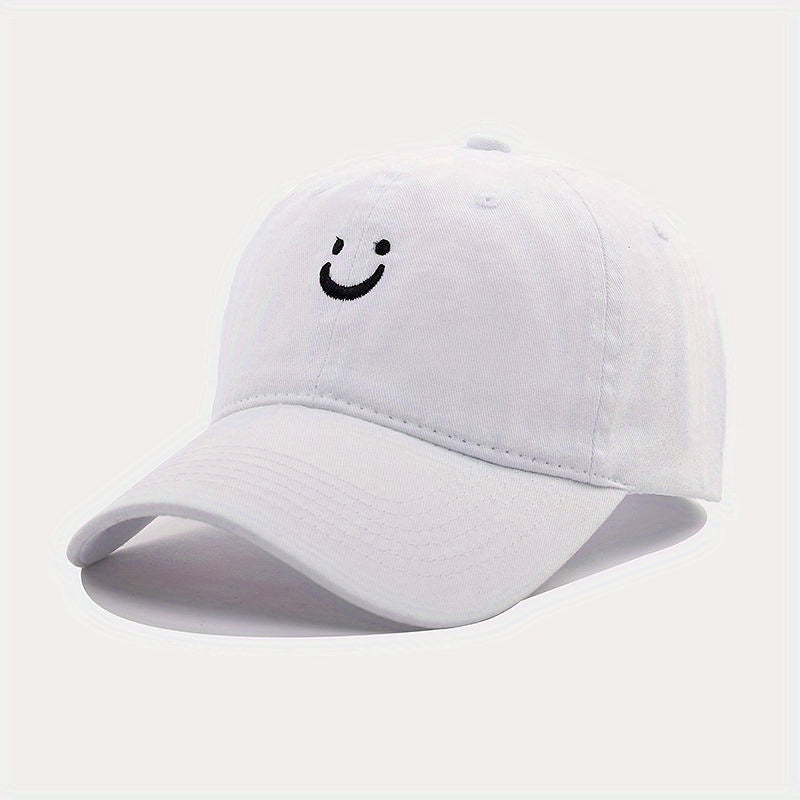 Smile Face Embroidered Adjustable Baseball Cap for Outdoor Sport