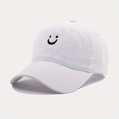Smile Face Embroidered Adjustable Baseball Cap for Outdoor Sport