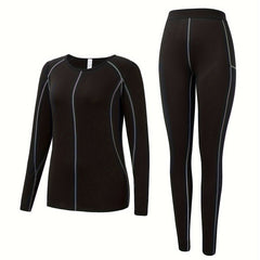 Thermal Underwear Set Long Sleeve Tops & Pants Women's Loungewear