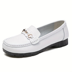 Women's Rhinestone Buckle Flat Loafers Slip On Shoes