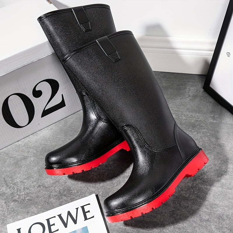 Men's Waterproof High Top Rain Boots for Outdoor Fishing