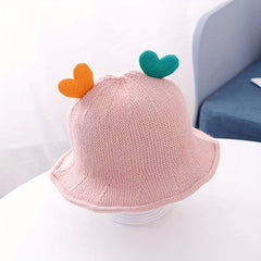 Kids Windproof Knit Beanie Hat With Love Shape Ears 0-3 Years