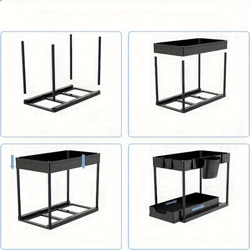Kitchen Sink Shelf Under Counter Top Pull-out Storage Shelf