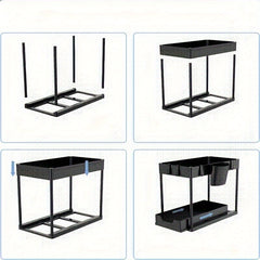 Kitchen Sink Shelf Under Counter Top Pull-out Storage Shelf