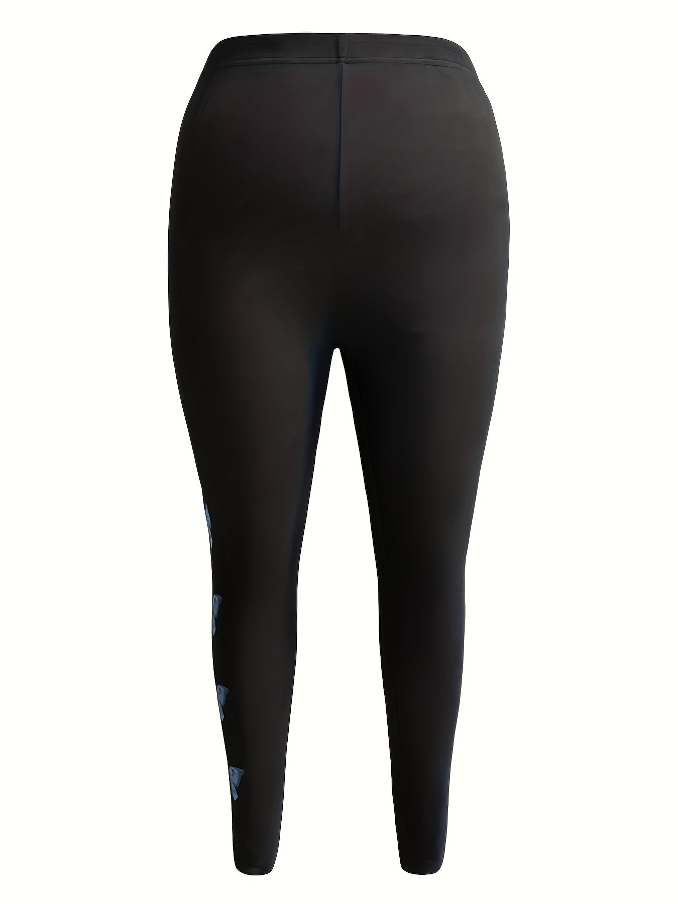 Plus Butterfly Print High Rise Stretch Leggings