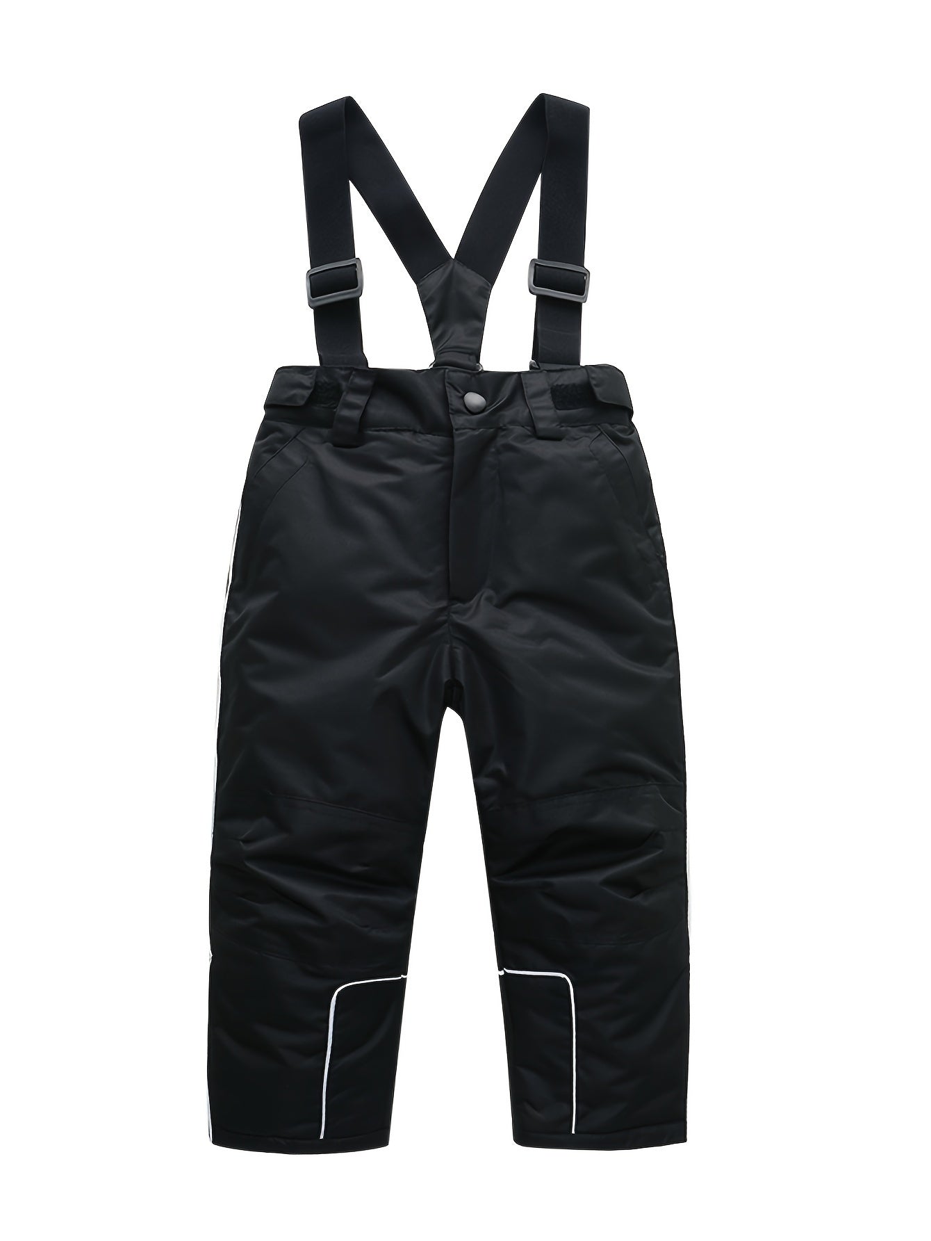 Girls Solid Suspender Trousers Ski Set Winter Sports Skiing