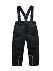 Girls Solid Suspender Trousers Ski Set Winter Sports Skiing