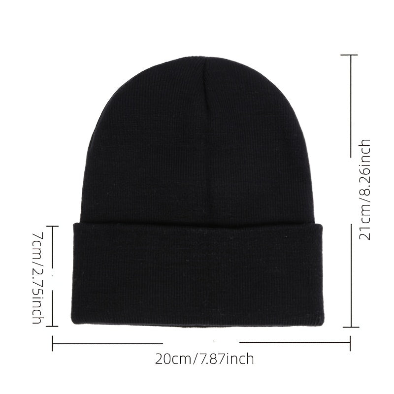 Solid Color Knit Winter Beanie Hat for Men & Women
