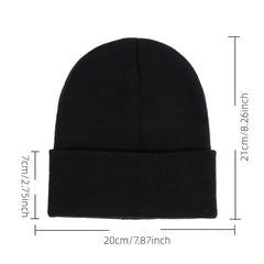 Solid Color Knit Winter Beanie Hat for Men & Women