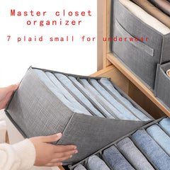 1 Pc Gray Clothes Storage Box Organizer With Grids Wardrobe Container