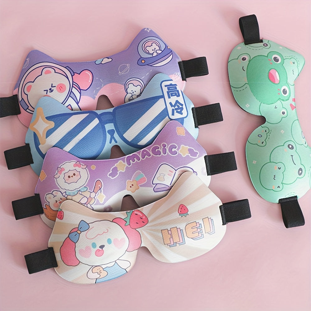 3D Blackout Sleep Eye Mask Cat Ear Print Eye Protection Blindfold