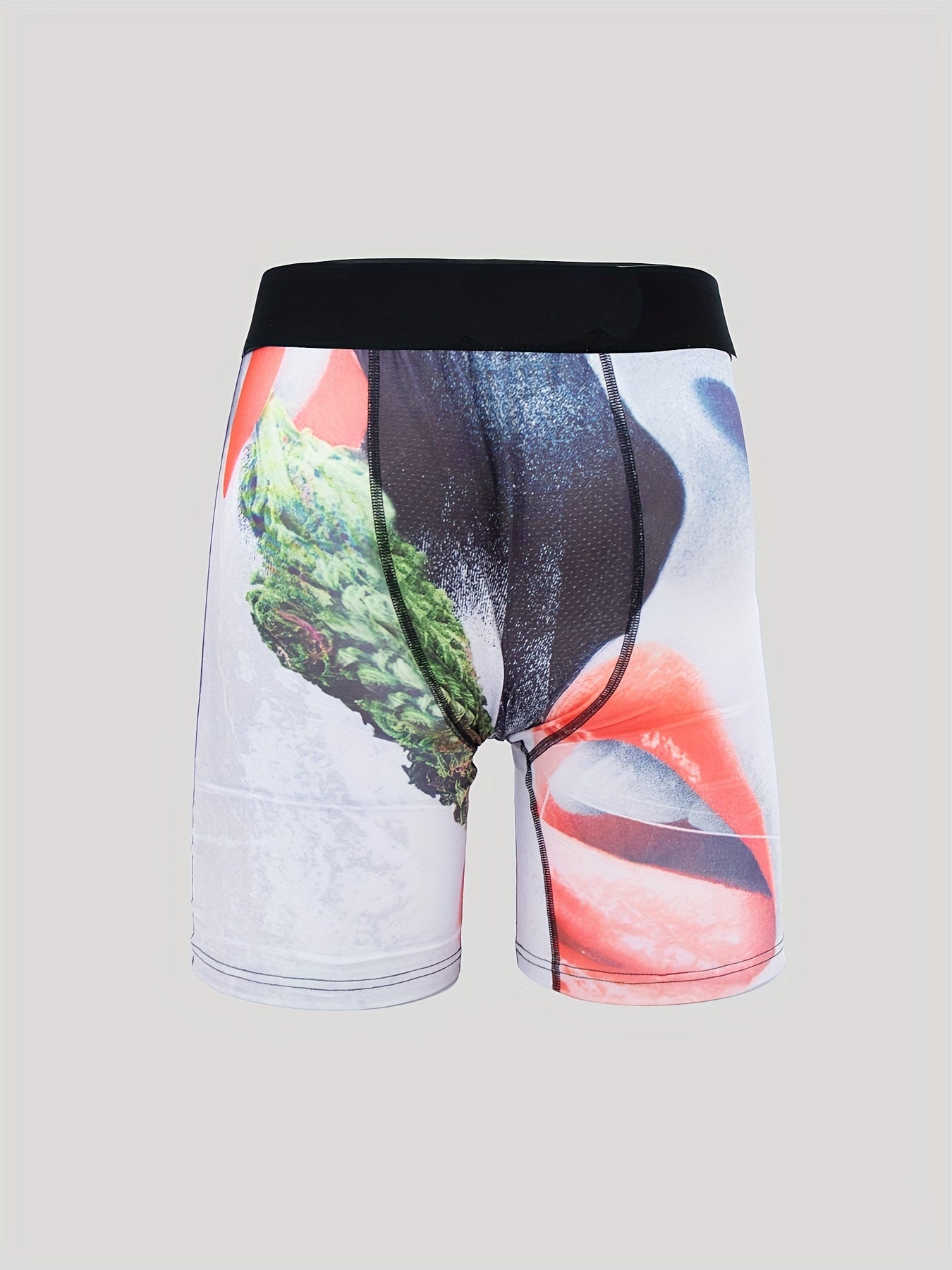 Men's Lips Pattern Boxer Shorts High Stretch Breathable Elastic Waist