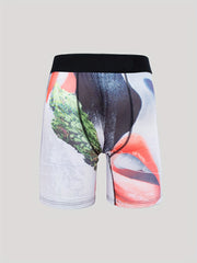 Men's Lips Pattern Boxer Shorts High Stretch Breathable Elastic Waist