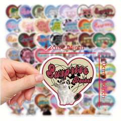 49pcs American Retro Love Cat Stickers for Water Bottle Laptop Luggage