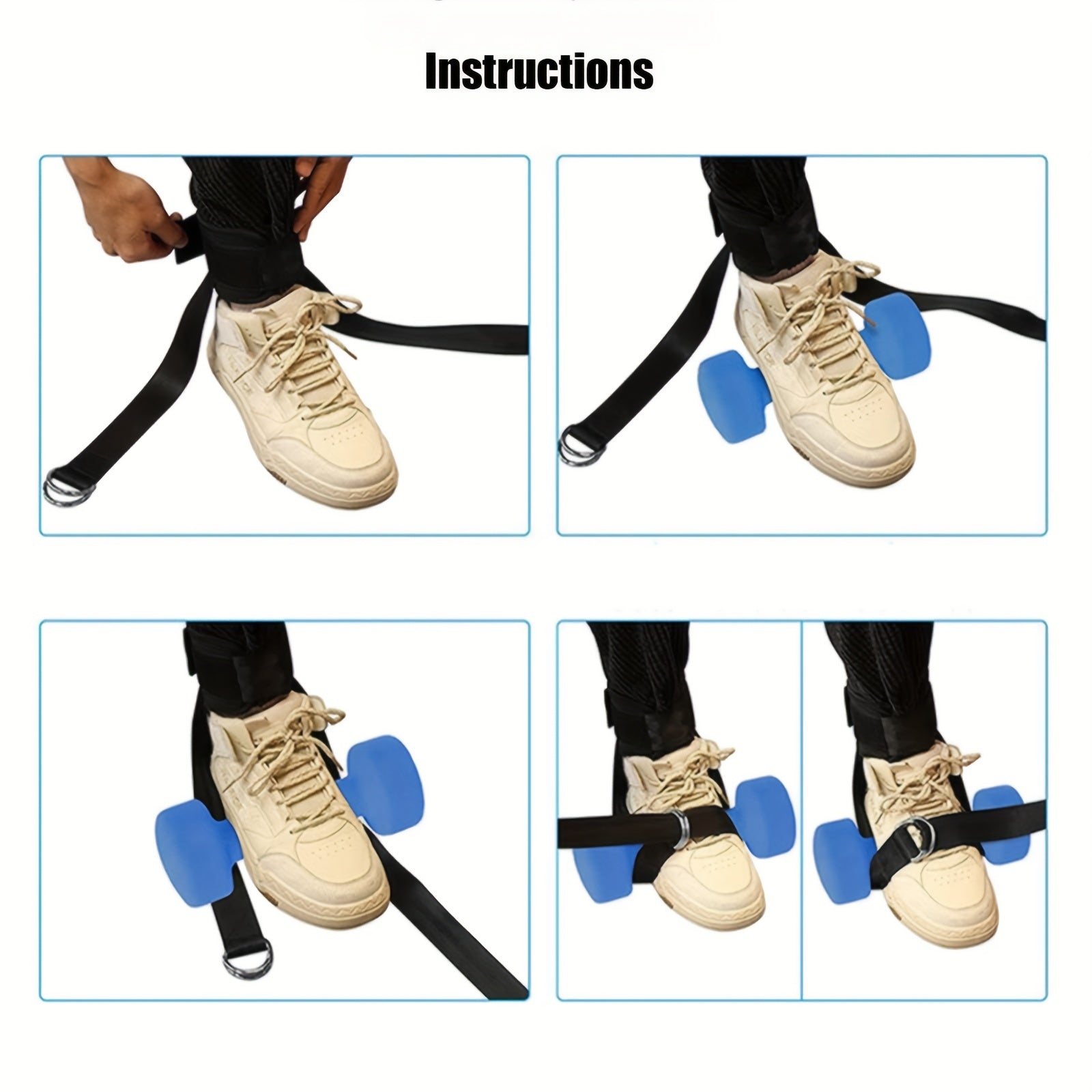 Adjustable Ankle Strap For Cable Machine D Ring Ankle Cuffs Gym Workout Exercise