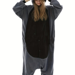 Halloween One Piece Pajama Funny Hooded Jumpsuit