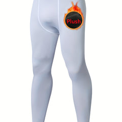 Men's Fleece Skinny Fit Leggings Thick Stretch Warm Long Pants For Winter
