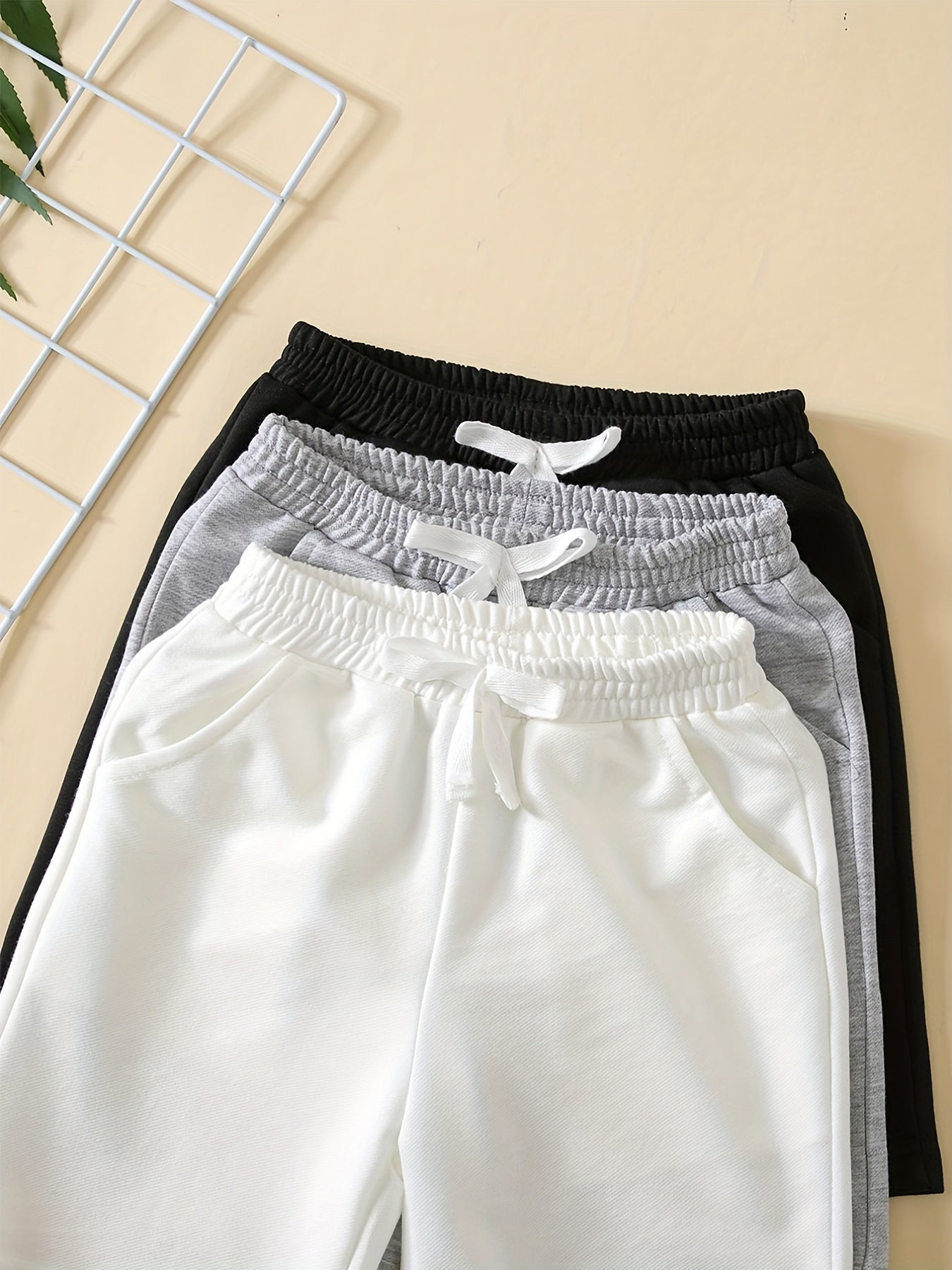 3pcs Letter Tab Print Boys Comfortable Creative Shorts