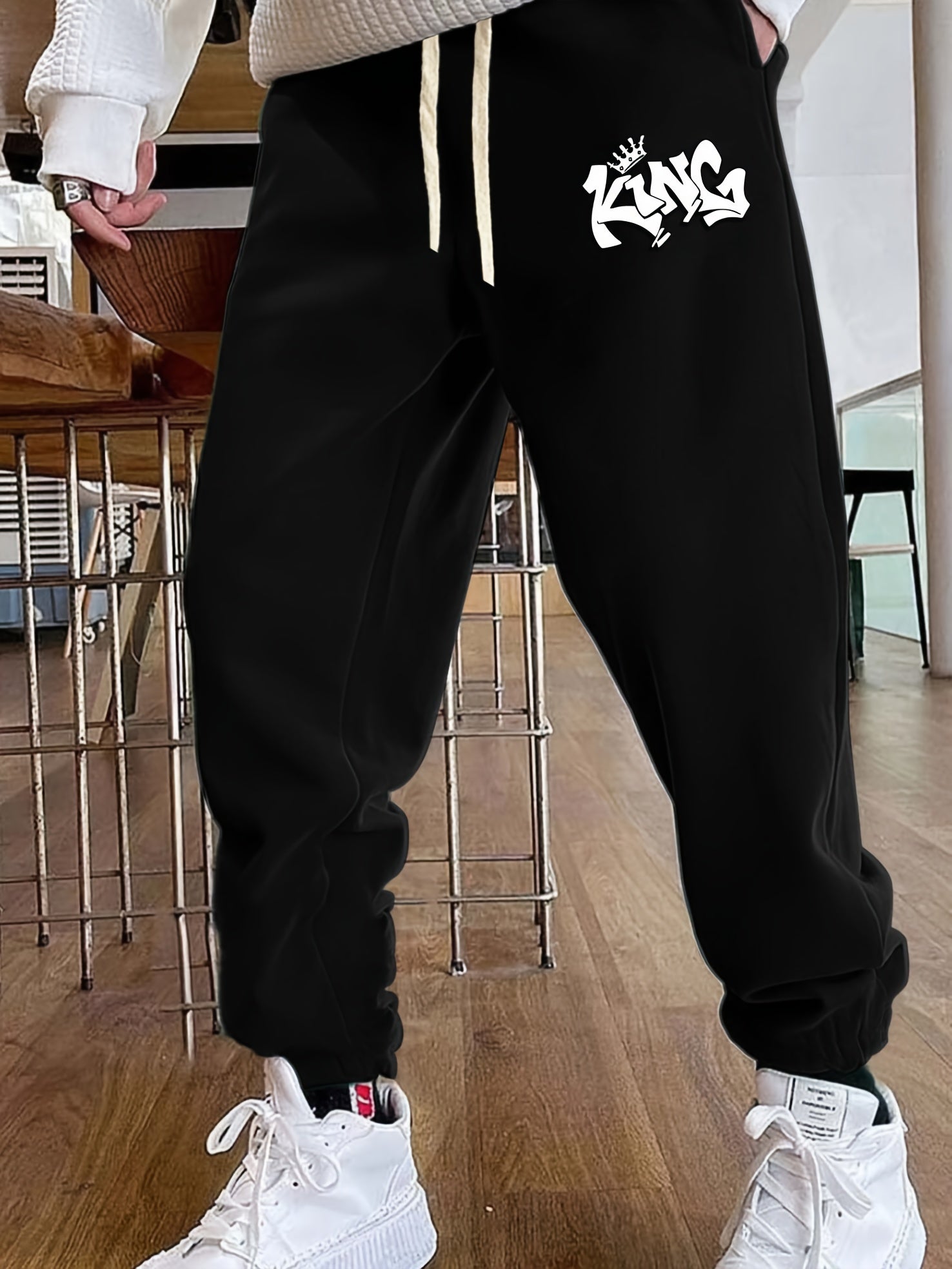 Men's Crown Print Joggers Outdoor Active Sweatpants
