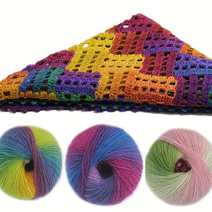 3pcs 50g Wool Rainbow Yarn Soft Knitting Iceland Multicolor Yarn