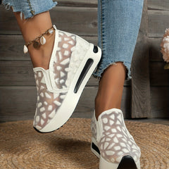 Women's Platform Wedge Shoes Mesh Slip On Rocker Shoes