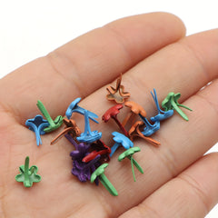 50pcs Mixed Paper Fasteners Metal Brads Mini Plum Shaped Scrapbooking Embellishm