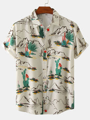Men's Graphic Printed Casual Short Sleeve Shirt