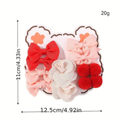 10pcs Bowknot Ball Flowers Hair Ties - Ponytail Floral Touch