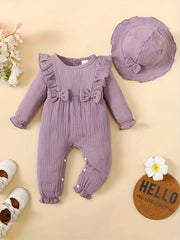 Unisex Baby Ruffle Romper & Headband Set for Newborns