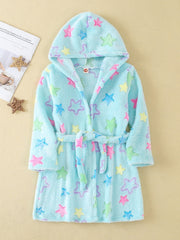 Soft Flannel Hooded Sleeper Robe for Baby Girls