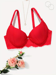 Lace Push Up Bra with Bow Tie