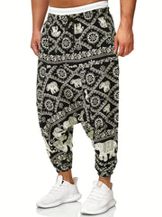 Men's Striped Drawstring Casual Pants