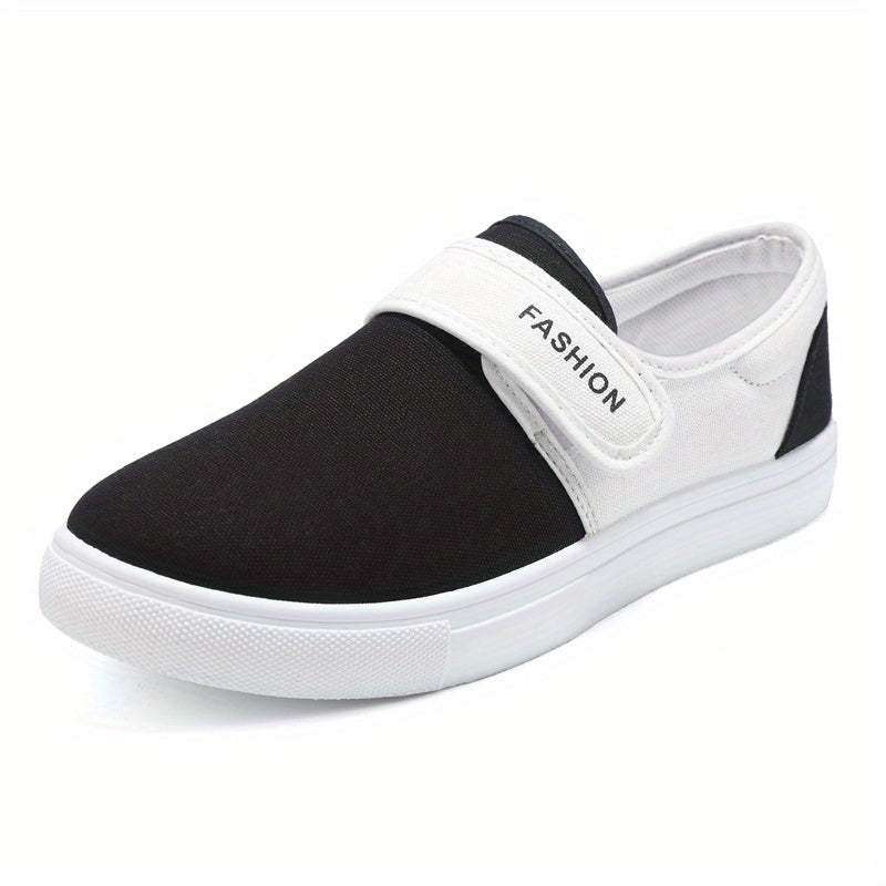 Men's Hook And Loop Canvas Skate Shoes Breathable Sneakers