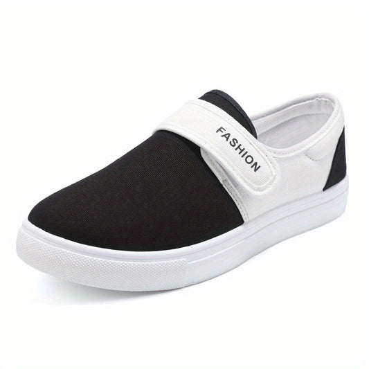 Men's Hook And Loop Canvas Skate Shoes Breathable Sneakers