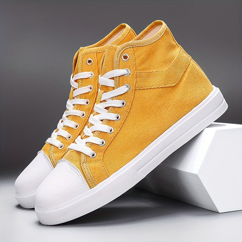 Women's Yellow Canvas High Top Sneakers