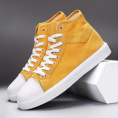 Women's Yellow Canvas High Top Sneakers