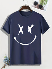 Men's Graffiti Face Print T-Shirt Crew Neck Tee for Summer Outdoor