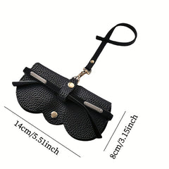 Lychee Embossed Glasses Bag PU Leather Sunglasses Pouch