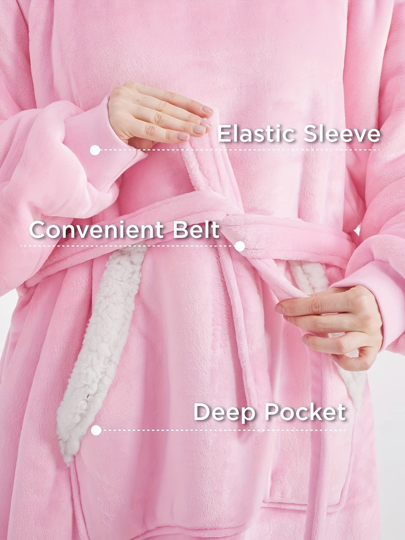 Christmas Flannel Hooded Robe Women's Long Sleeve Soft Blanket