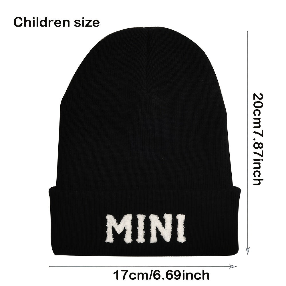 Boys Knitted Hat Soft Letter Embroidery Elastic Kids Beanie