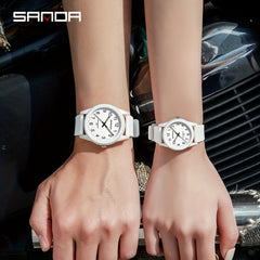 SANDA Unisex Sports Quartz Wristwatch Water Resistant Round Dial