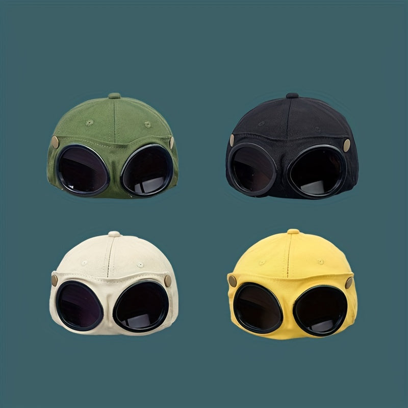 Mens Cotton Sunshade Pilot Hat With Glasses For All Seasons