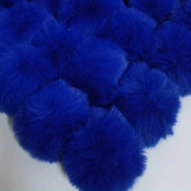 5pcs Faux Fur Pom Pom Balls Elastic Ring Key Chains Scarves Gloves Bags