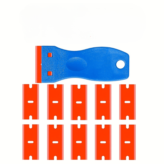 Plastic Razor Blade Scraper with 2 Scrapers and 10 Blades