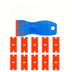 Plastic Razor Blade Scraper with 2 Scrapers and 10 Blades