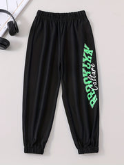 Teen Casual Letter Graphic Print Sweatpants