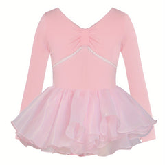Girls Comfy Cotton Long Sleeve Ballet Tutu Dress
