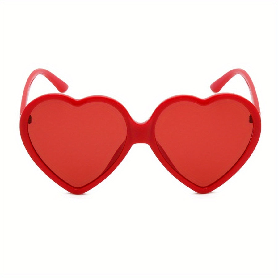 Heart Sunglasses Y2K Solid Photo Prop UV400