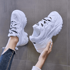 Chunky Platform Sneakers Lace-Up Running Shoes