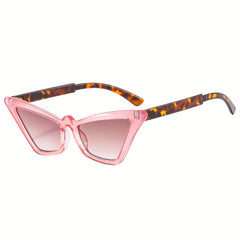 Men's Small Cat Eye Sunglasses Vintage Frame Flat Mirror PC Sunglasses